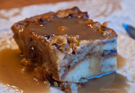 Cinnamon Roll Bread Pudding with Bourbon Sauce