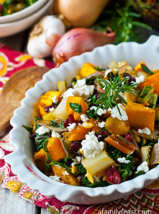 Butternut Squash with Swiss Chard - A Family Feast