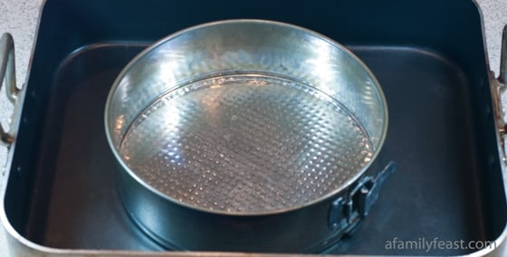 Water bath baking method placing pan 