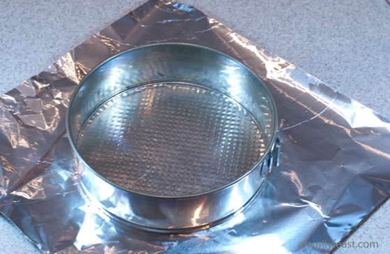 Water bath baking method with tinfoil