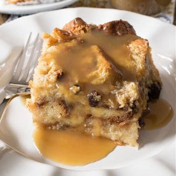 Cinnamon Roll Bread Pudding with Bourbon Sauce
