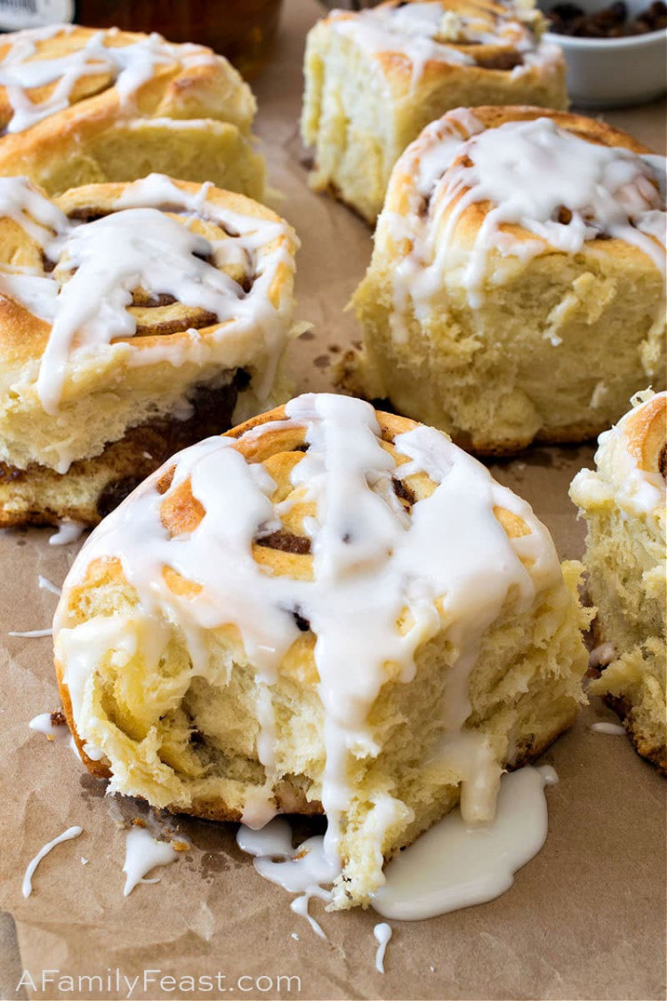 Cinnamon Rolls with BourbonSoaked Raisins