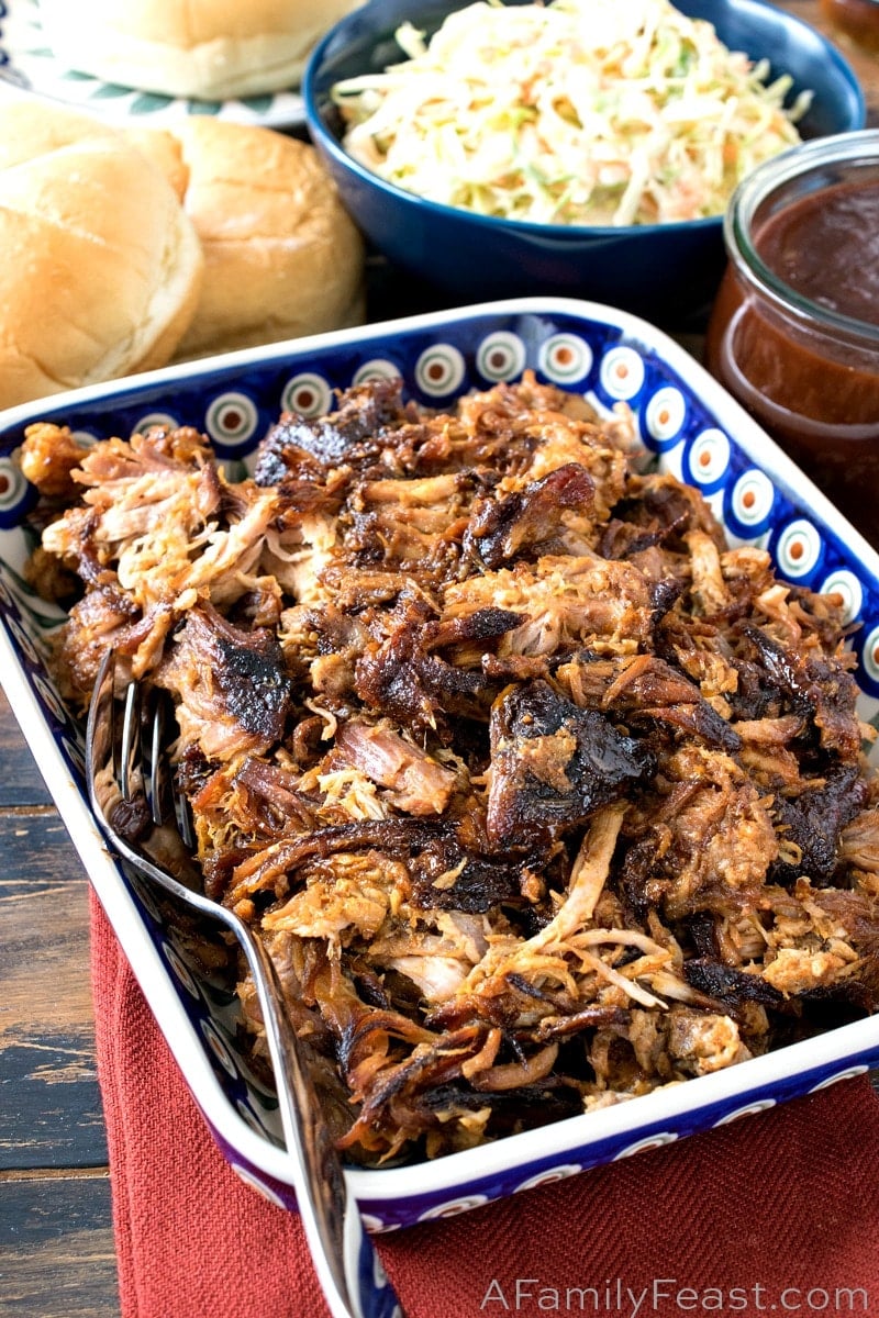 Pulled pork in a roaster outlet
