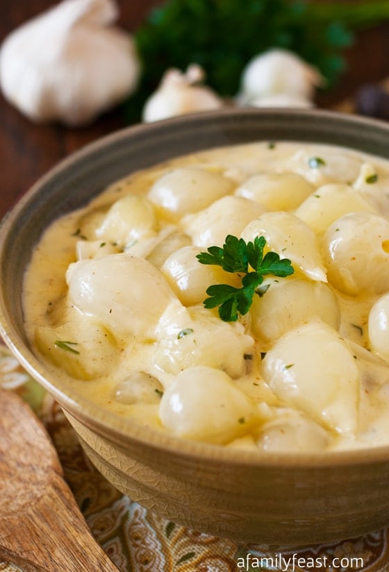 Pearl Onions in Cream Sauce - A delicious side dish that's perfect for any special occasion or a holiday meal.