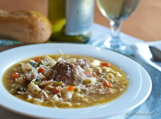 Italian Chicken Soup with Meatballs and Escarole - A Family Feast