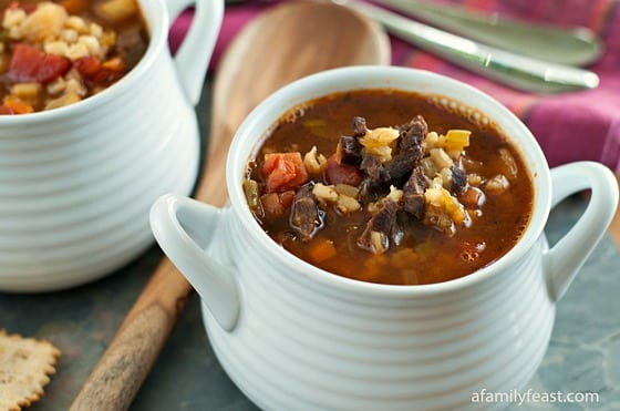 A hearty and delicious beef and barley soup. Part of our Beef Soup Series on A Family Feast