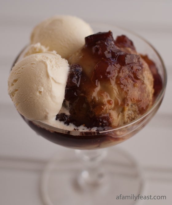 An updated version of the classic New England dessert - Grapenut Pudding with a delicious fig sauce.