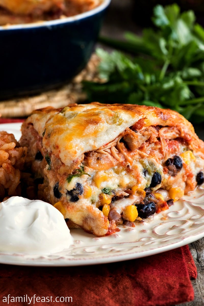 Mexican Lasagna with White Sauce - A Family Feast