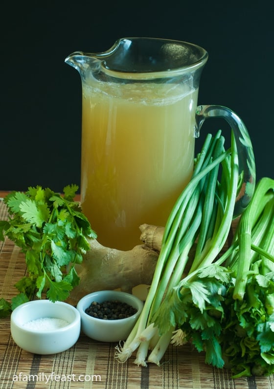 A flavorful Asian Chicken Stock that can be used for soups and other recipes.