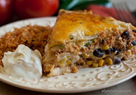 Mexican Lasagna with White Sauce - A Family Feast