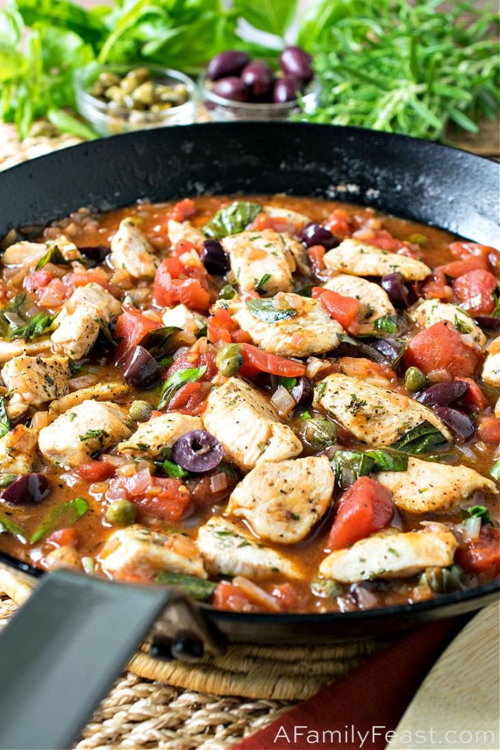 Zesty Chicken with Shallots, Capers and Olives A Family Feast