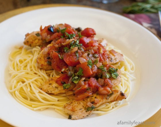 Zesty Chicken with Shallots, Capers and Olives - A Family Feast
