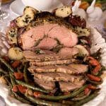 Roasted Boneless Lamb with Red Wine Pan Sauce