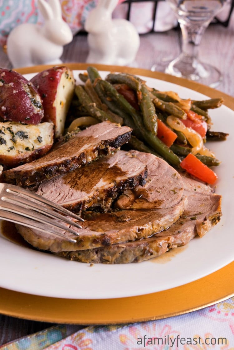 Roasted Boneless Lamb with Red Wine Pan Sauce A Family Feast®