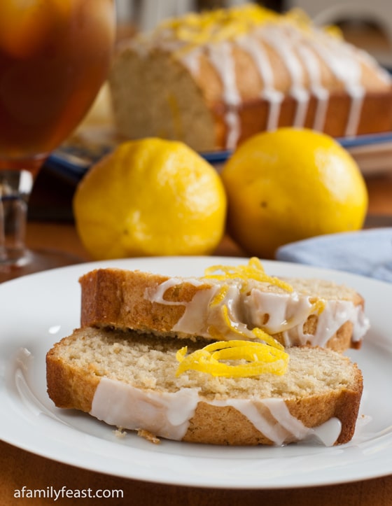 A moist and delicious lemon loaf cake with iced tea added for additional flavor. So good!