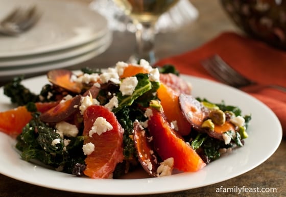 Tuscan Kale Salad with Oranges, Currants and Feta - A fantastic fresh and citrusy salad!
