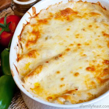 Chicken Enchiladas with White Sauce - A Family Feast