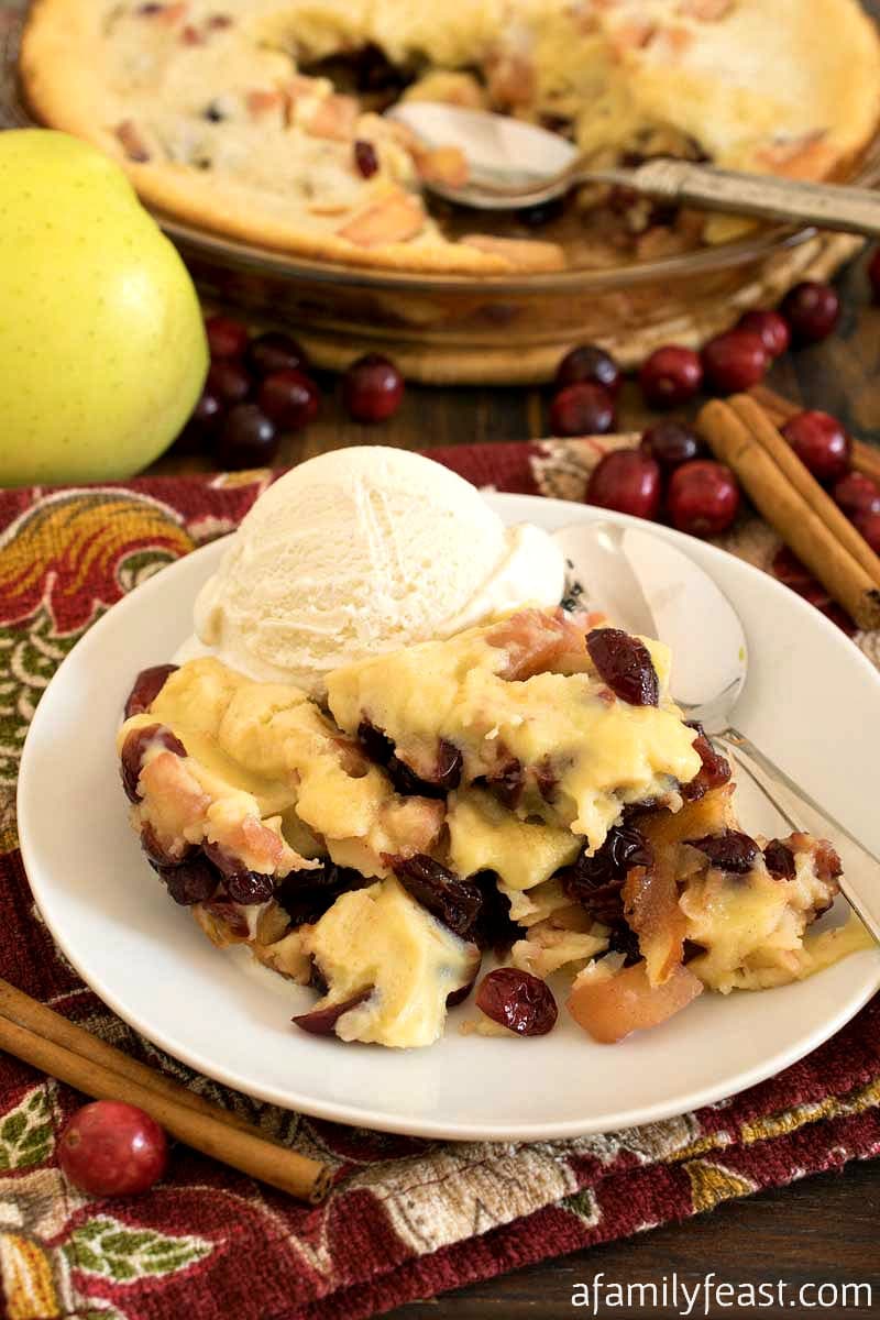 This Cranberry Apple Clafoutis is a creamy and delicious fruit and custard dessert that sounds very fancy – but it couldn't any easier to make!