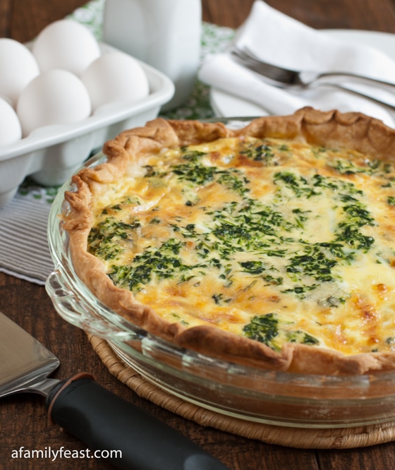 A delicious spinach and cheddar quiche recipe. Our guests love having this for breakfast!