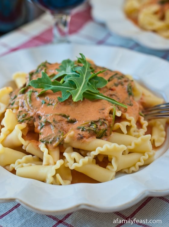 pasta with arugula cream sauce