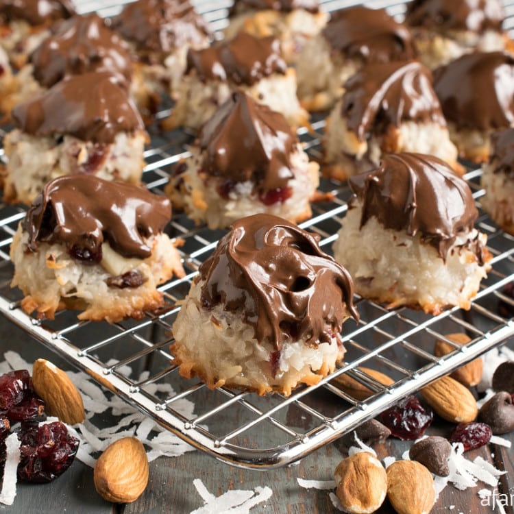 Cranberry Almond Coconut Macaroons - A Family Feast