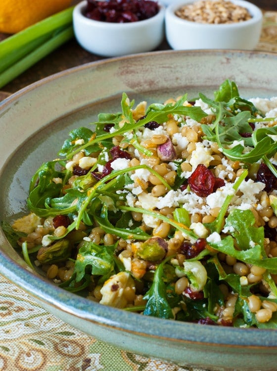 Wheatberry Salad with Cranberries, Feta and Orange Citronette - A Family Feast