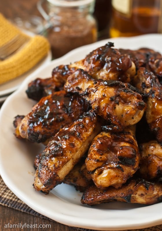 Bourbon Spice Barbecue Chicken Wings - A Family Feast