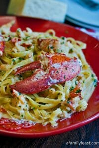 Lobster Zambuca Over Fettucini - A Family Feast