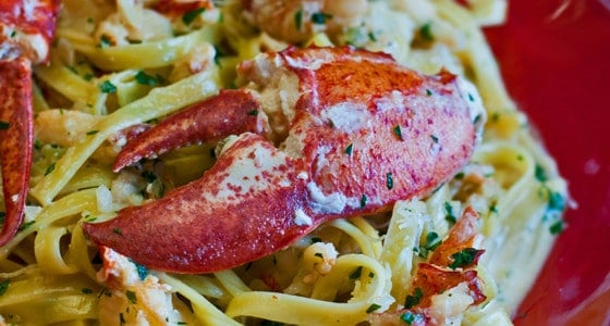 Lobster Zambuca Over Fettucini - A Family Feast