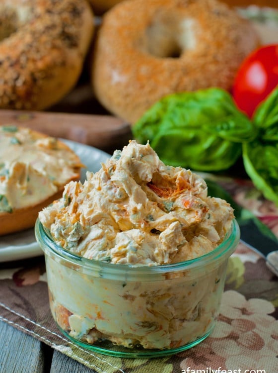 Sundried Tomato Basil Cream Cheese Spread - A Family Feast