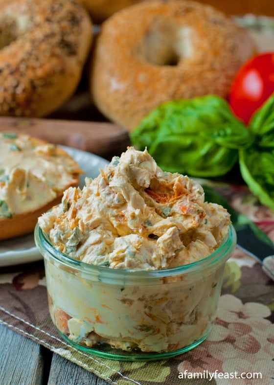 Sundried Tomato Basil Cream Cheese Spread - A Family Feast