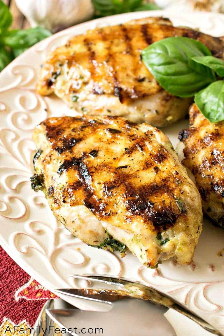 Grilled Basil Garlic Chicken Breasts A Family Feast®