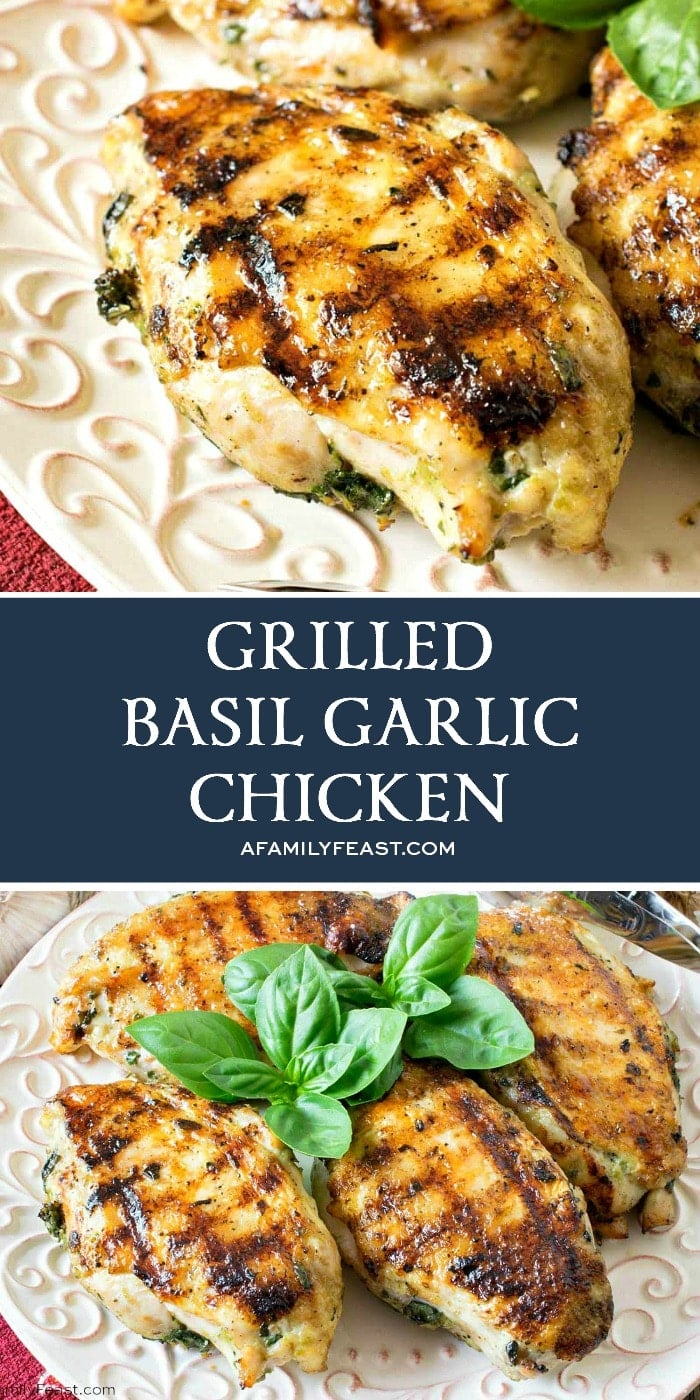 Grilled Basil Garlic Chicken Breasts