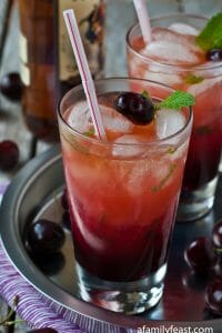 Fresh Cherry and Spiced Rum Cocktail - A Family Feast