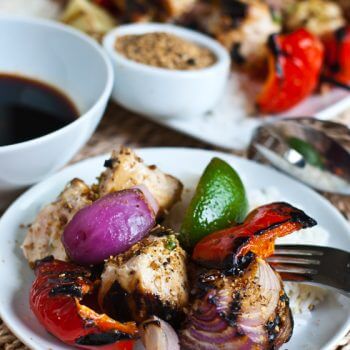 Sesame Chicken Skewers with Sriracha-Soy Dipping Sauce - A Family Feast