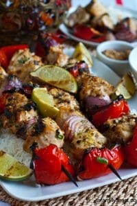 Sesame Chicken Skewers with Sriracha-Soy Dipping Sauce - A Family Feast