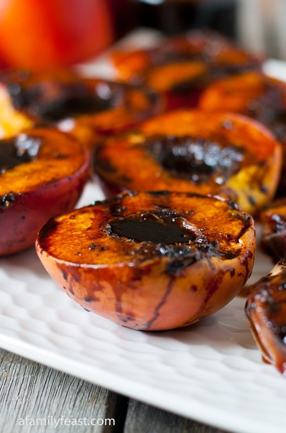 Grilled Balsamic Peaches - A Family Feast