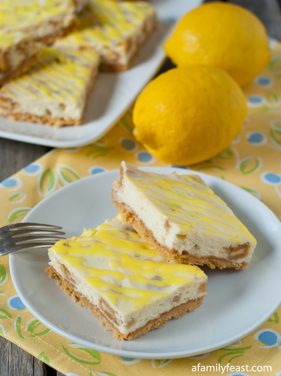 Lemon Oreo Cheesecake Bars - A Family Feast