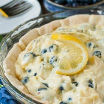 Lemon Blueberry Cream Pie - A Family Feast