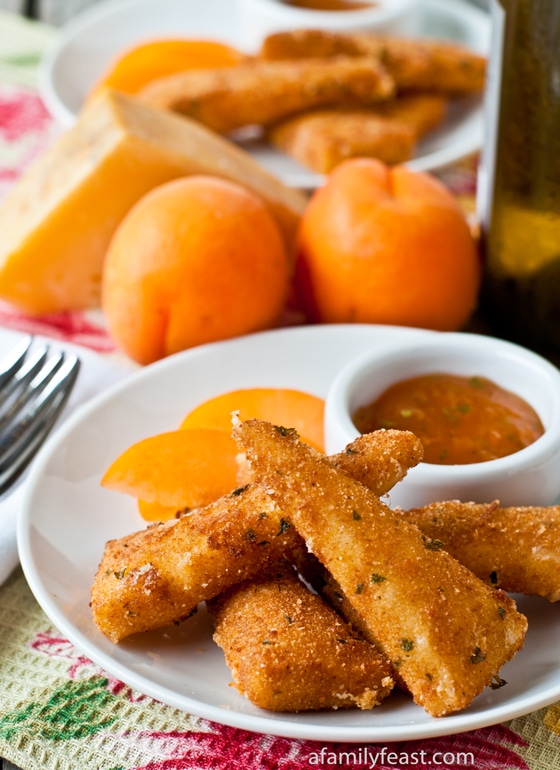 Fried Manchego with Apricot-Sage Dipping Sauce - A Family Feast
