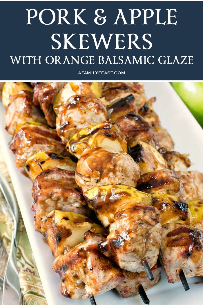 Pork and Apple Skewers with Orange Balsamic Glaze