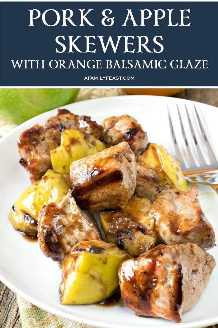 Pork and Apple Skewers with Orange Balsamic Glaze