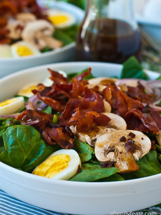 Spinach Salad with Warm Bacon Dressing - A Family Feast