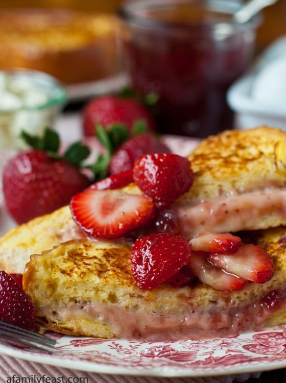 Mascarpone Strawberry Stuffed French Toast - A Family Feast