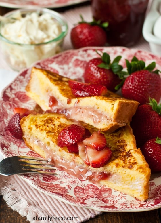 Mascarpone Strawberry Stuffed French Toast - A Family Feast