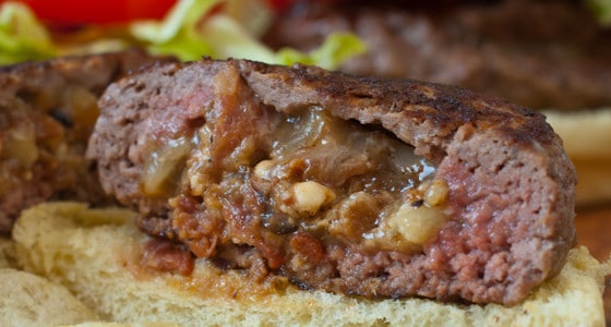 Bacon and Blue Cheese Stuffed Burgers - A Family Feast