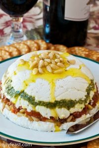 Goat Cheese, Pesto and Sun-Dried Tomato Terrine - A Family Feast