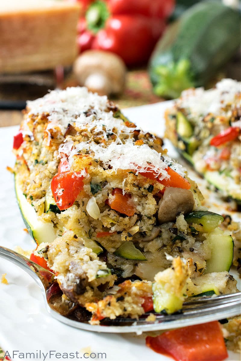 Vegetarian Stuffed Zucchini 