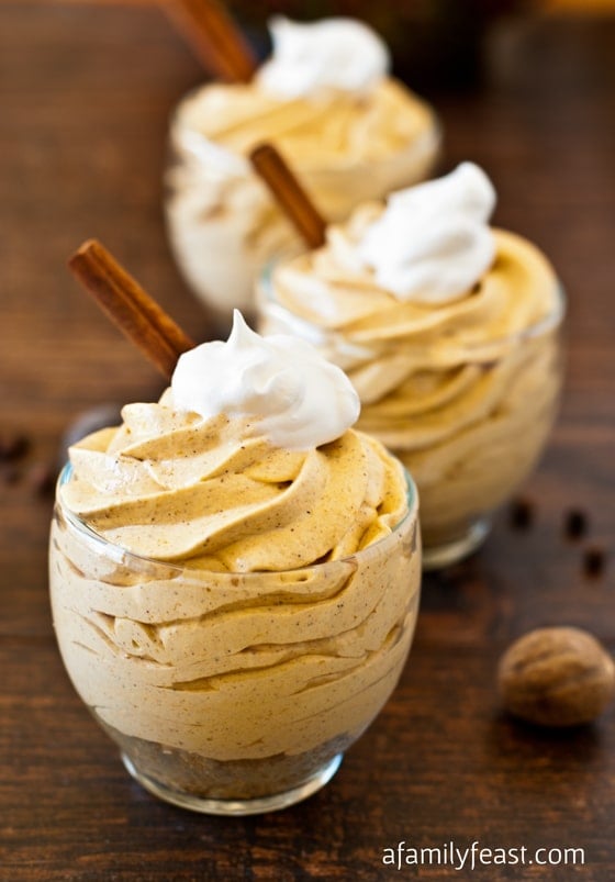 The ORIGINAL recipe...No-Bake Mini Pumpkin Cheesecake - a creamy and delicious cheesecake mousse with pumpkin pie spice flavor! 