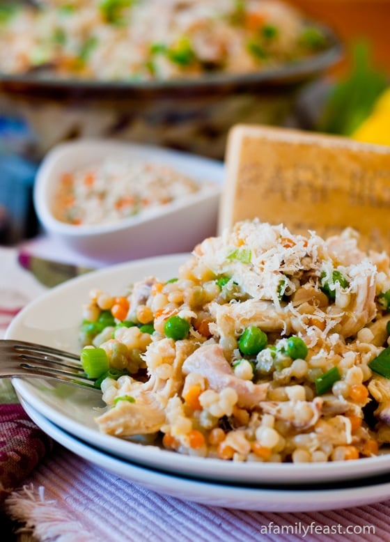 Israeli Couscous with Chicken and Peas - A Family Feast